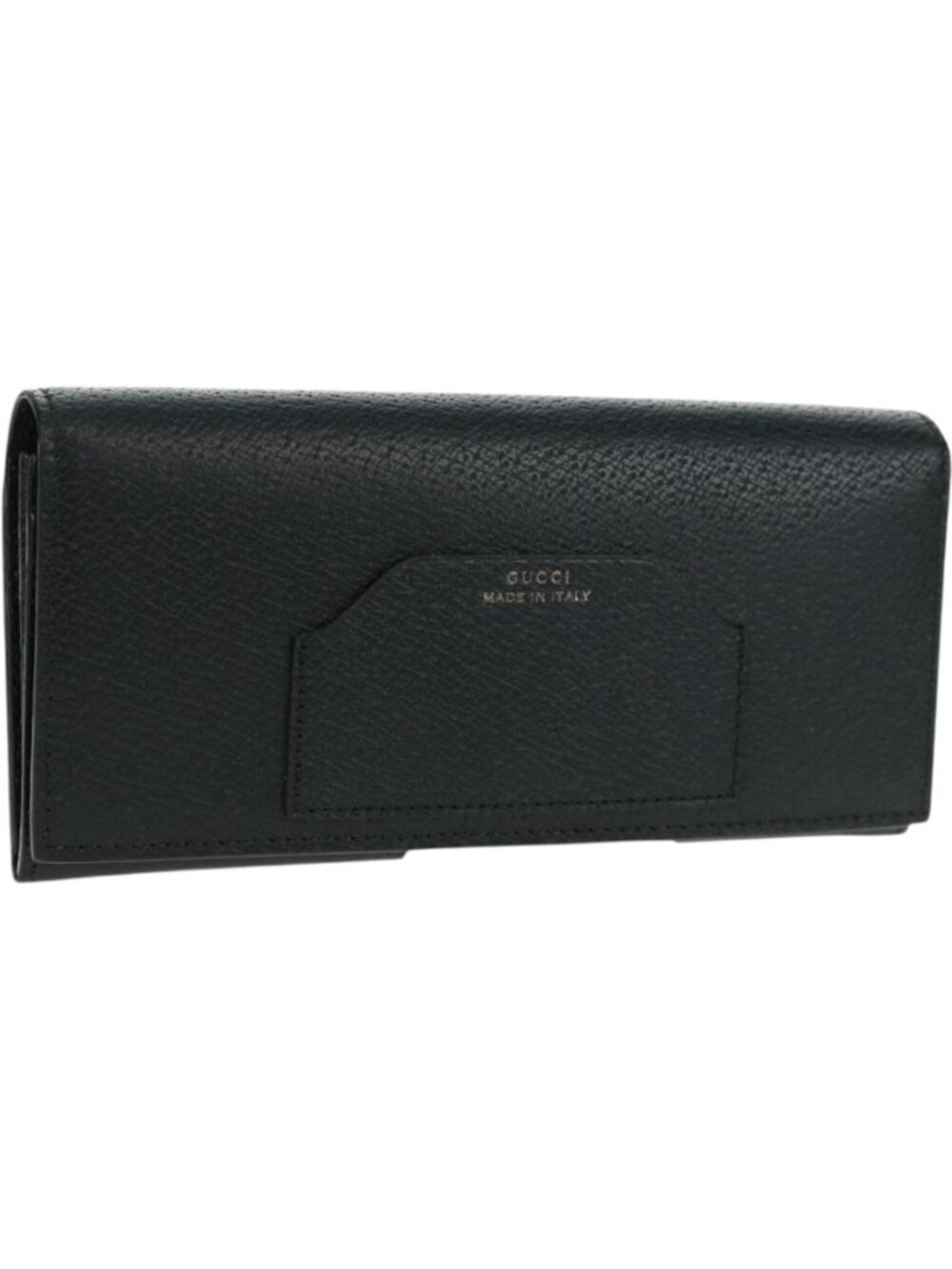 GUCCI Long Wallet Leather Black Silver 322104